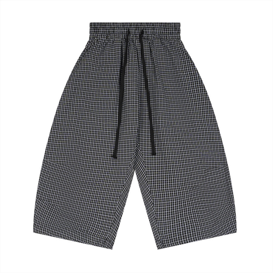 Waran Unisex Plaid Loose Capri Shorts