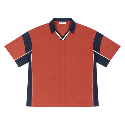 Unisex Boxy Color Block Polo Shirt