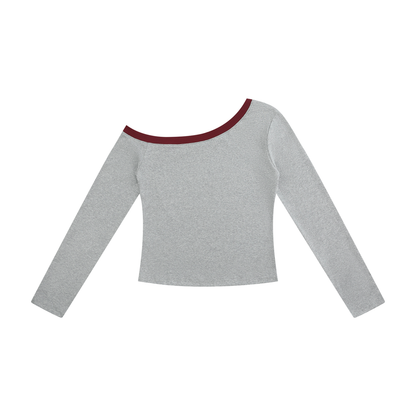Women’s Color Block Off-the-Shoulder T-Shirt