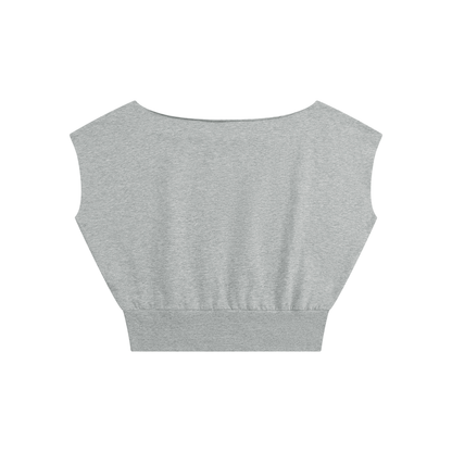 Women’s Boatneck Raw Edge Crop T-Shirt