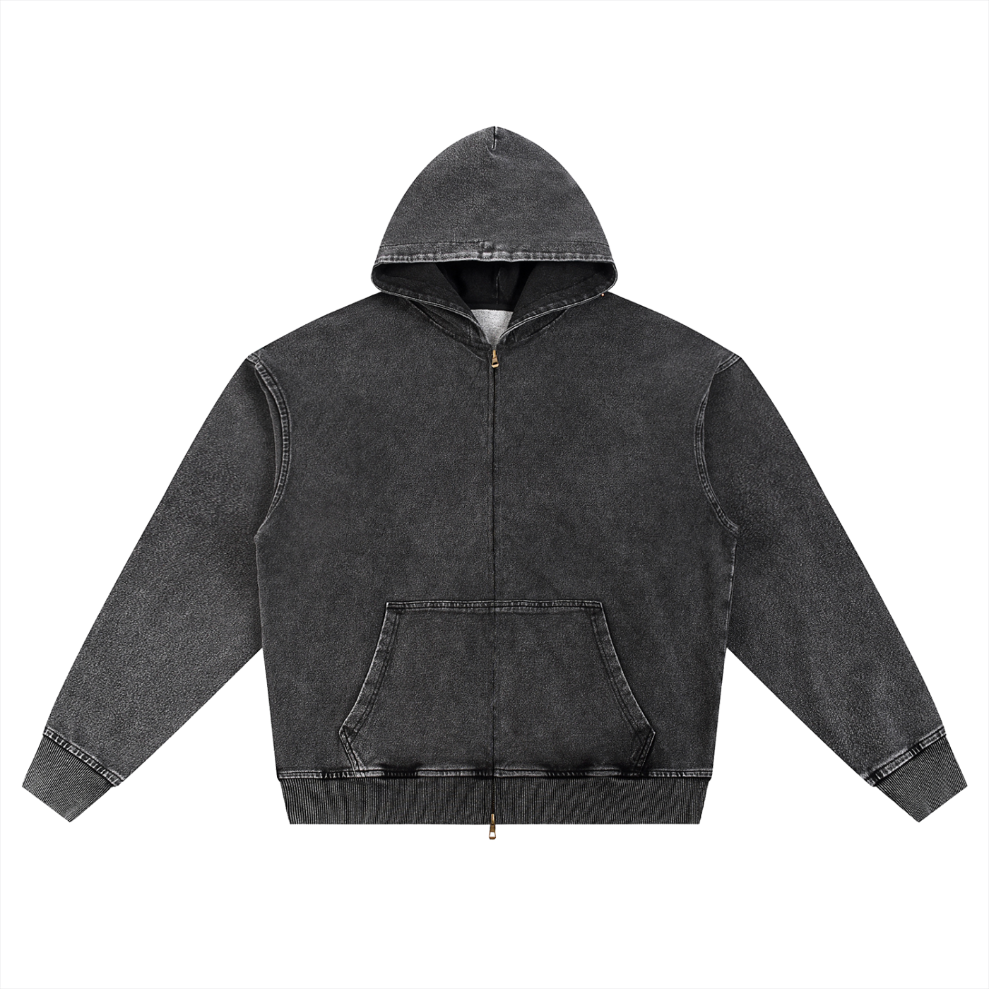 Waran Snow Wash Oversized Zip-Up Hoodie
