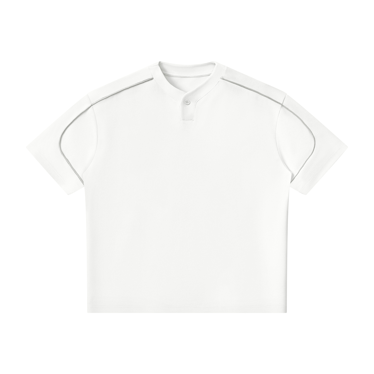 Unisex Oversized Piping Henley T-Shirt