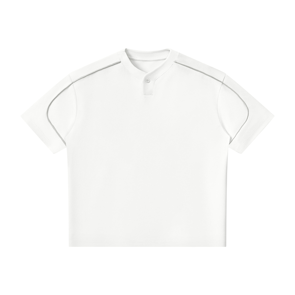 Waran Unisex Oversized Piping Henley T-Shirt