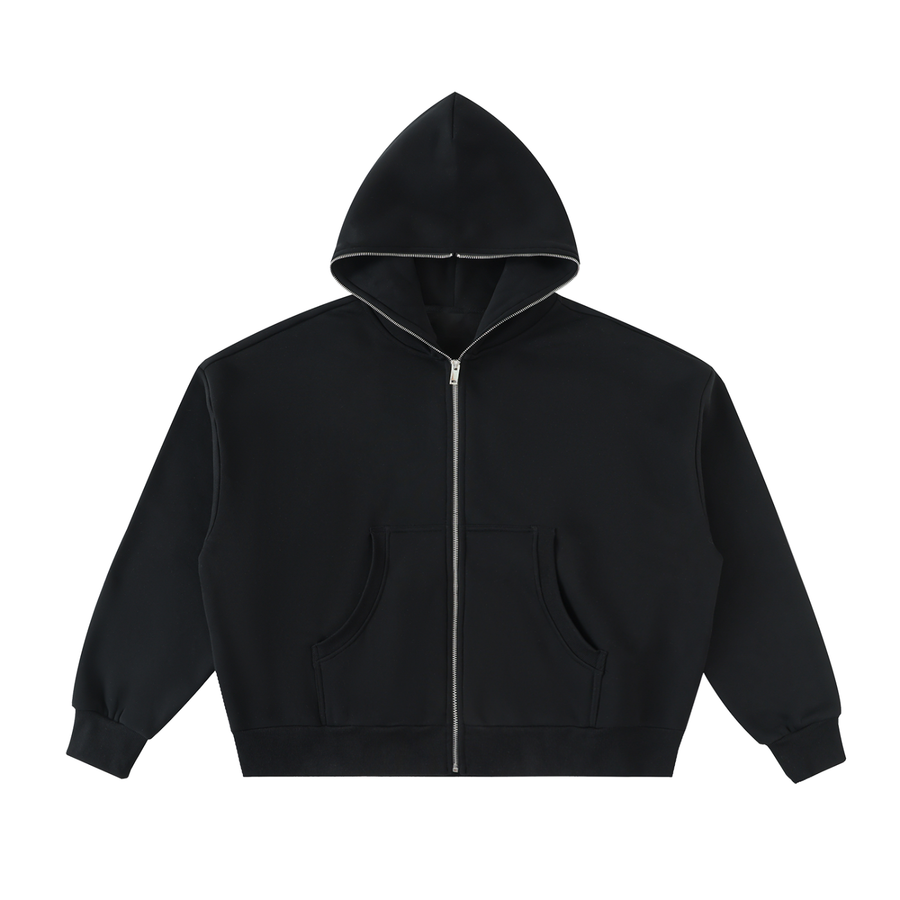 Waran Men’s Fleeced Full-Zip Boxy Hoodie