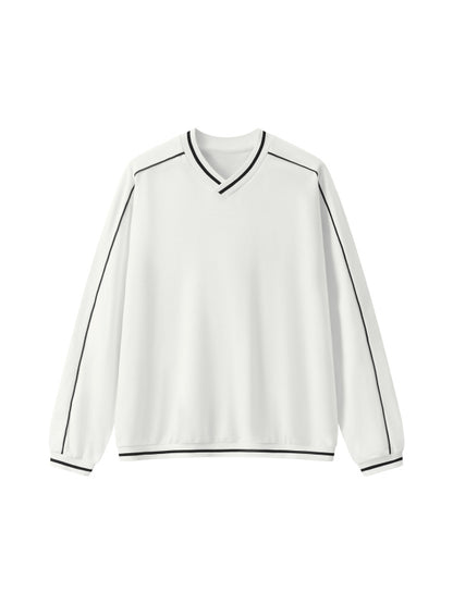 Unisex Color Block V-Neck Sweatshirt