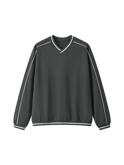 Unisex Color Block V-Neck Sweatshirt