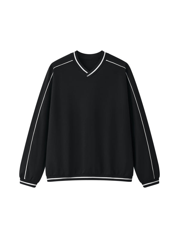 Unisex Color Block V-Neck Sweatshirt