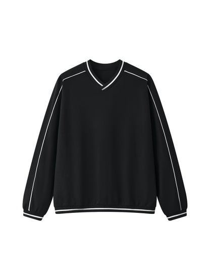 Unisex Color Block V-Neck Sweatshirt