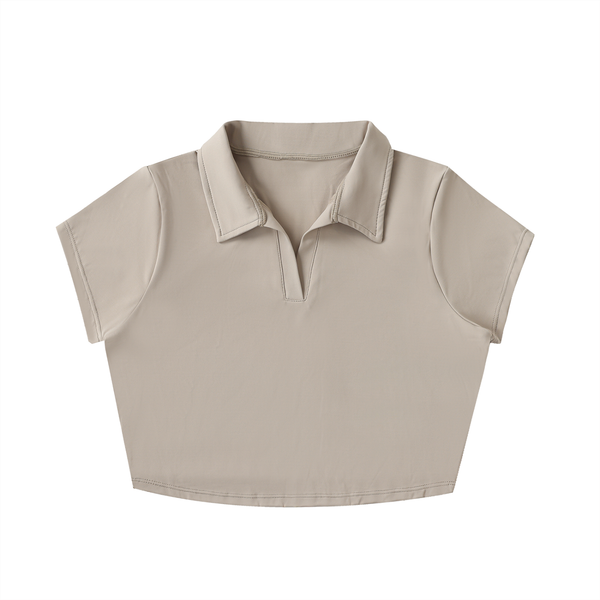 Waran Women’s V-Neck Lapel Crop Top