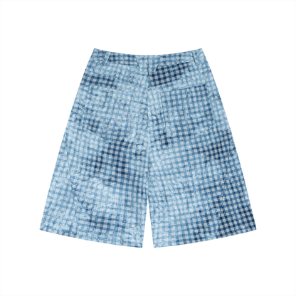 Waran Unisex Vintage Wash Plaid Shorts