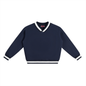 Waran V-Neck Contrast Collar Boxy Sweatshirt