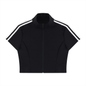 Women's Cropped Full Zip Short Sleeve T-Shirt