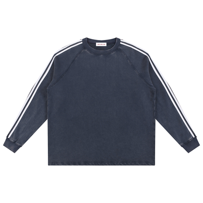 Snow Washed Contrast Tape Sweatshirt