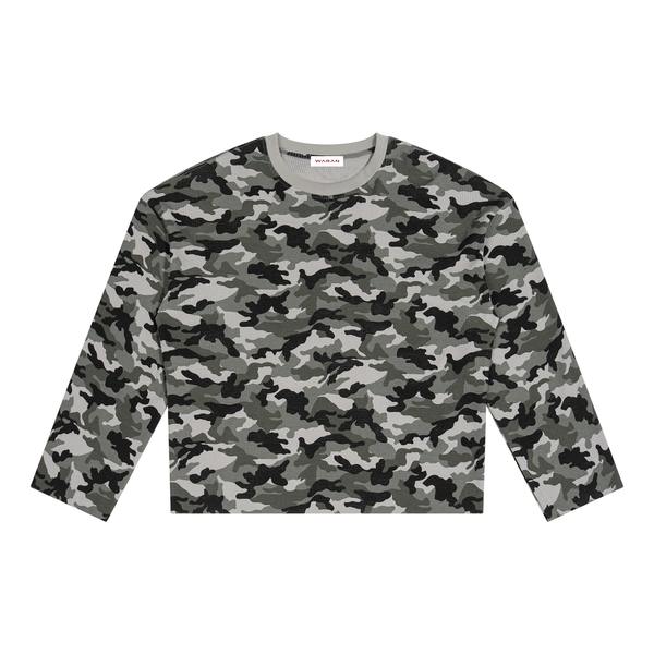 Waran Unisex Camo Waffle Raw Edge T-Shirt