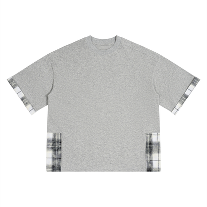 Unisex Plaid Paneled T-Shirt