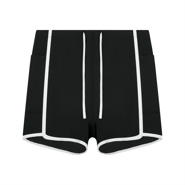 Short de yoga femme taille haute à blocs de couleurs