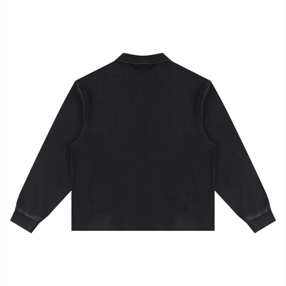 Unisex Loose Long Sleeve Polo Shirt