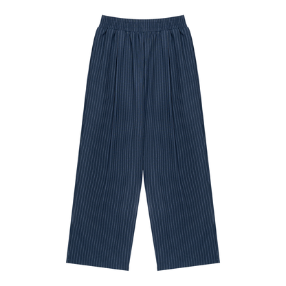 Unisex Striped Pleated Pants