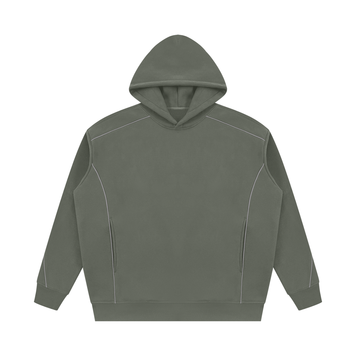Unisex Oversized Piping Fleece Hoodie