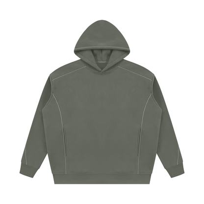 Unisex Oversized Piping Fleece Hoodie
