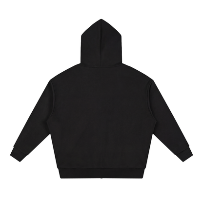 Unisex Loose Solid Full Zip Hoodie
