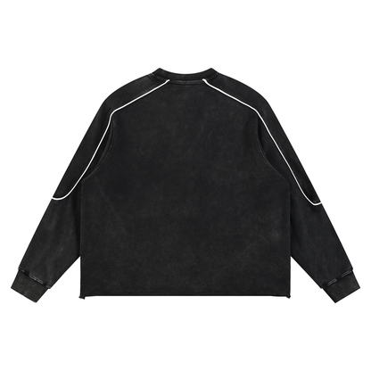 Waran Mineral Wash Piping Raw Hem Sweatshirt