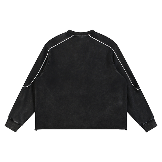 Waran Mineral Wash Piping Raw Hem Sweatshirt 420GSM