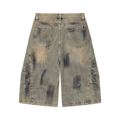 Men’s Vintage Wash Denim Jeans Jorts