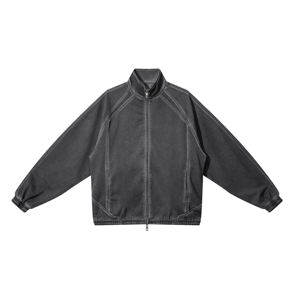 Waran Unisex Vintage Wash Full Zip Mesh Jacket