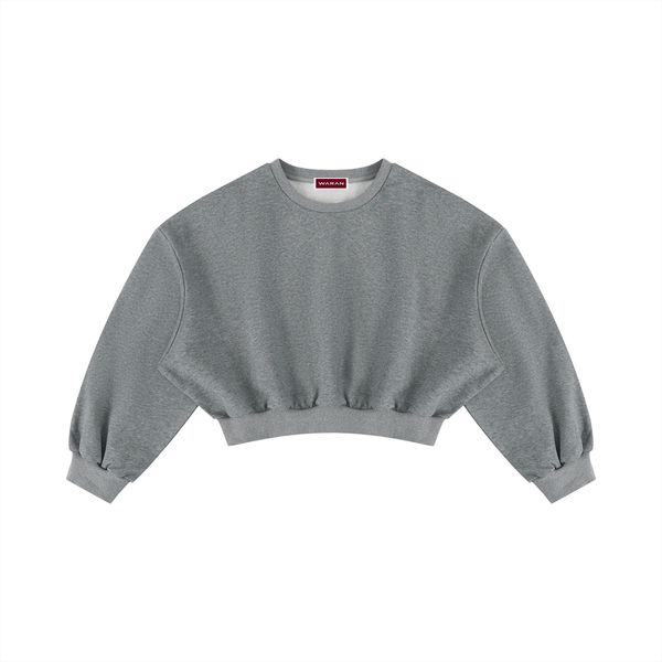 Sweat-shirt court col rond ample femme