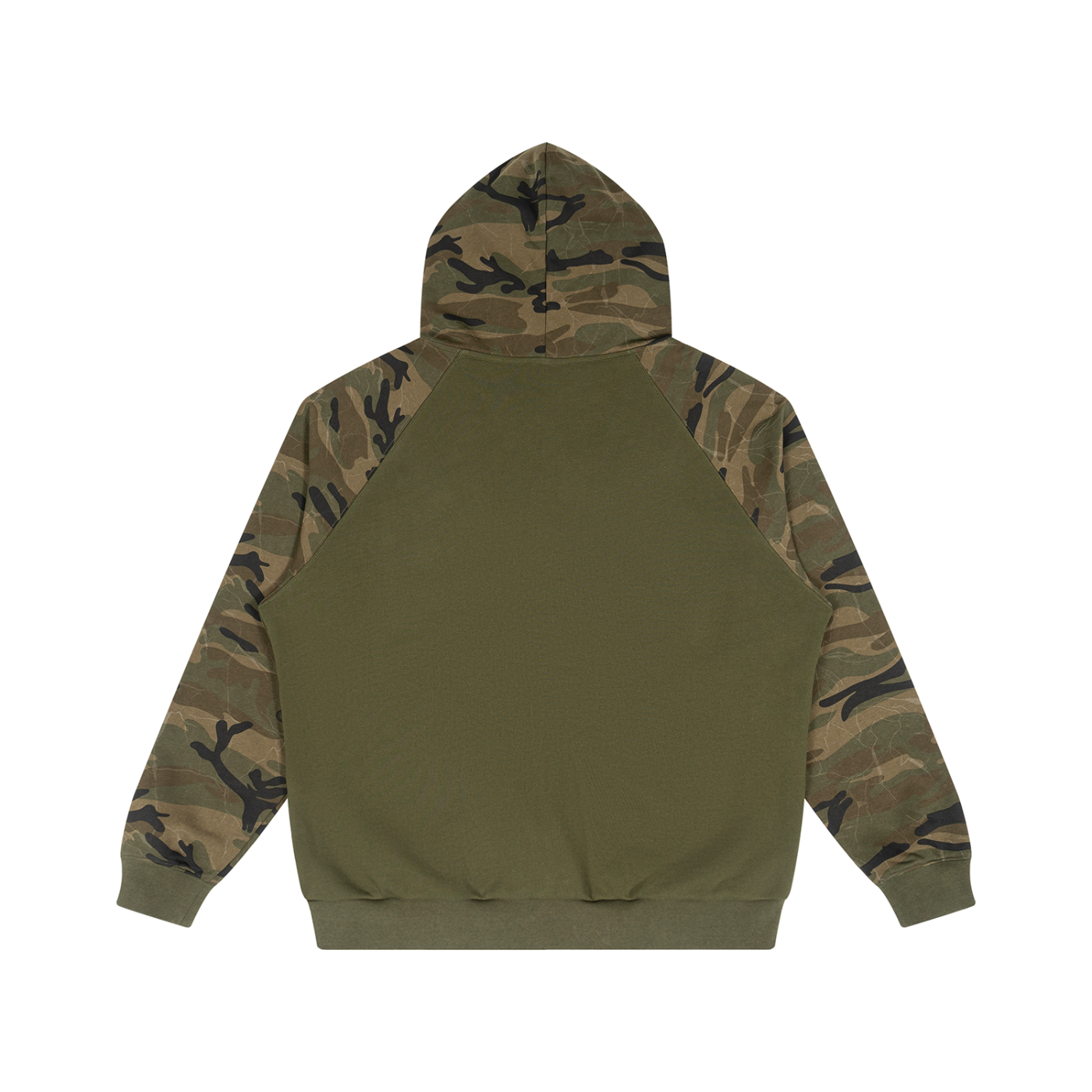 Unisex Camo-Splice Raglan Zip Hoodie