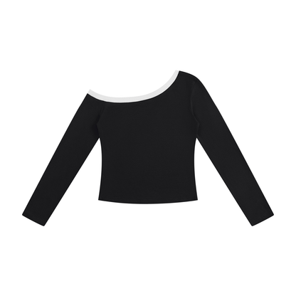 Women’s Color Block Off-the-Shoulder T-Shirt