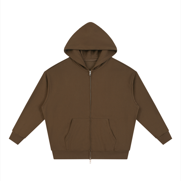 Waran Sweat à capuche unisexe zippé uni coupe ample