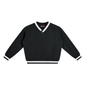 Waran V-Neck Contrast Collar Boxy Sweatshirt