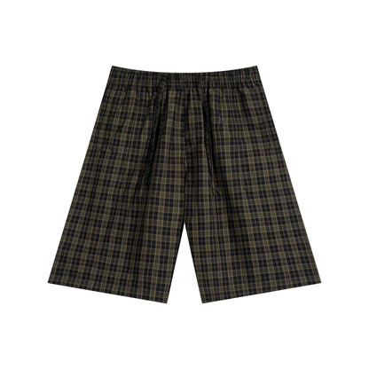 Unisex Plaid Wide Leg Shorts