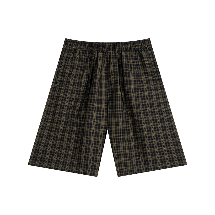 Waran Unisex Plaid Wide Leg Shorts 130GSM