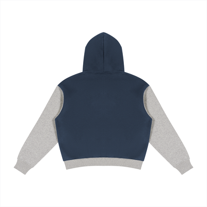 Unisex Color Block Fleece Full Zip Hoodie