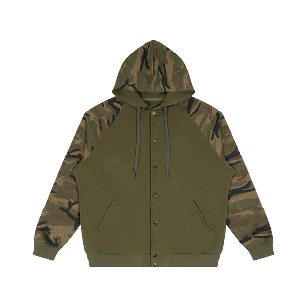 Waran Unisex Camo-Splice Raglan Zip Hoodie