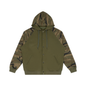 Unisex Camo-Splice Raglan Zip Hoodie