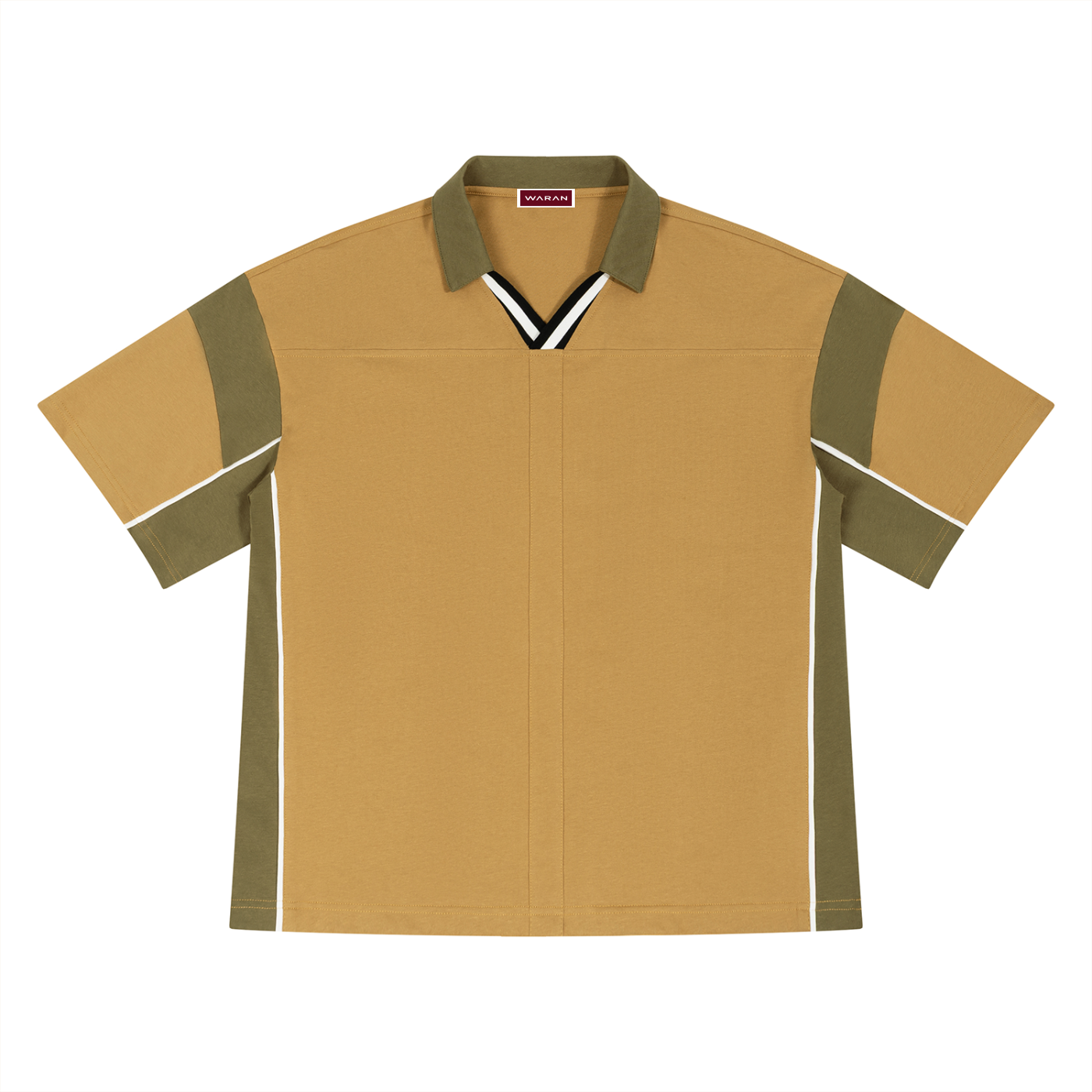 Unisex Boxy Color Block Polo Shirt