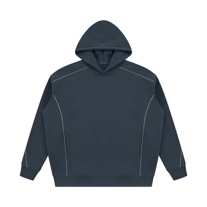Unisex Oversized Piping Fleece Hoodie