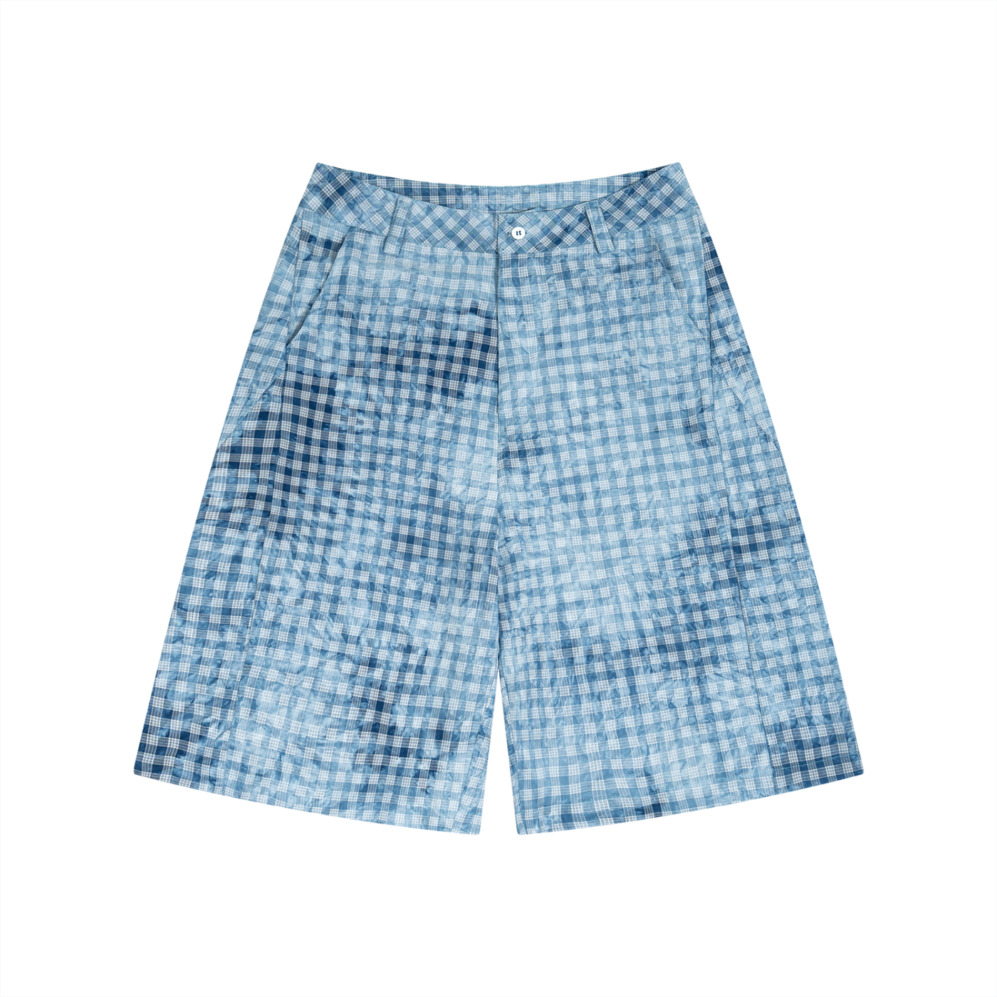 Waran Unisex Vintage Wash Plaid Shorts