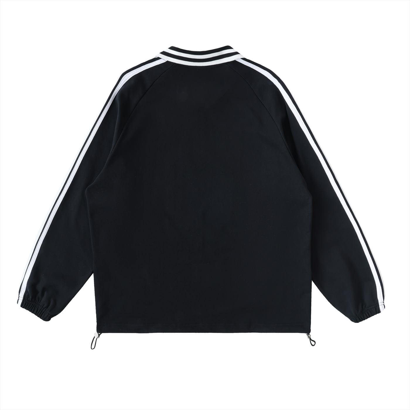 Waran Contrast Striped Lapel Collar Sweatshirt