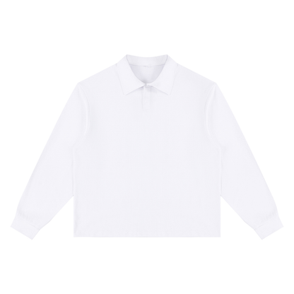 Unisex Loose Long Sleeve Polo Shirt