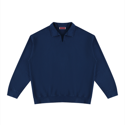 Unisex Vintage Wash Collared Sweatshirt