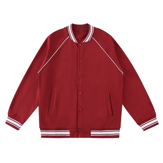 Waran Contrast Trim Raglan Varsity Jacket