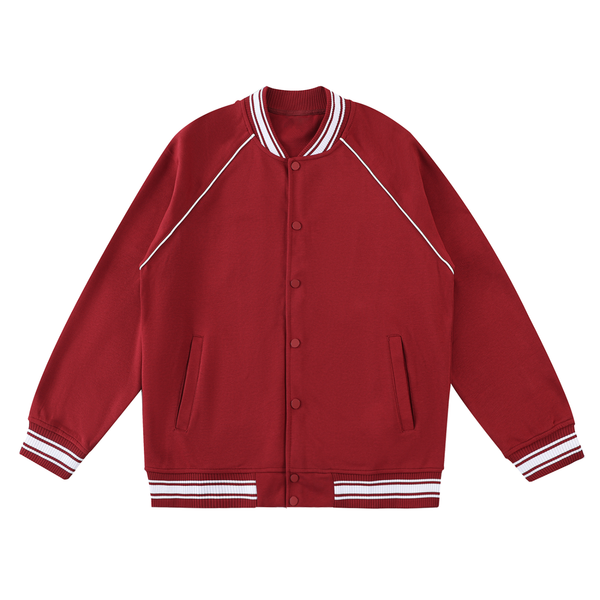 Waran Contrast Trim Raglan Varsity Jacket