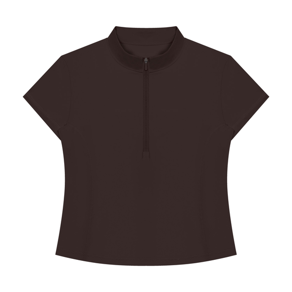 Waran Women’s Yoga Quarter-Zip Mock Neck T-Shirt