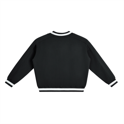 Waran V-Neck Contrast Collar Boxy Sweatshirt
