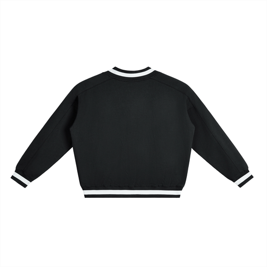 Waran V-Neck Contrast Collar Boxy Sweatshirt 380GSM